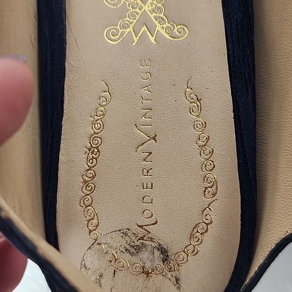 Modern Vintage Diva Wedge Slingback Blue Platform Peep Toe Shoe Sandal Sz 6 - Picture 12 of 16